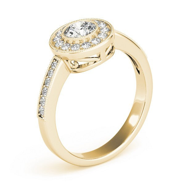 Lab Grown Round Diamond Halo Engagement Ring