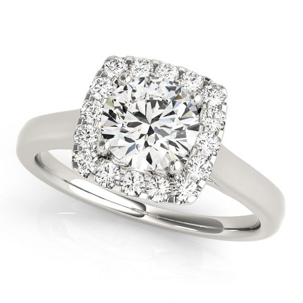 Lab Grown Round Diamond Halo Engagement Ring