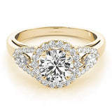 Lab Grown Round Cut Diamond Halo Engagement Ring