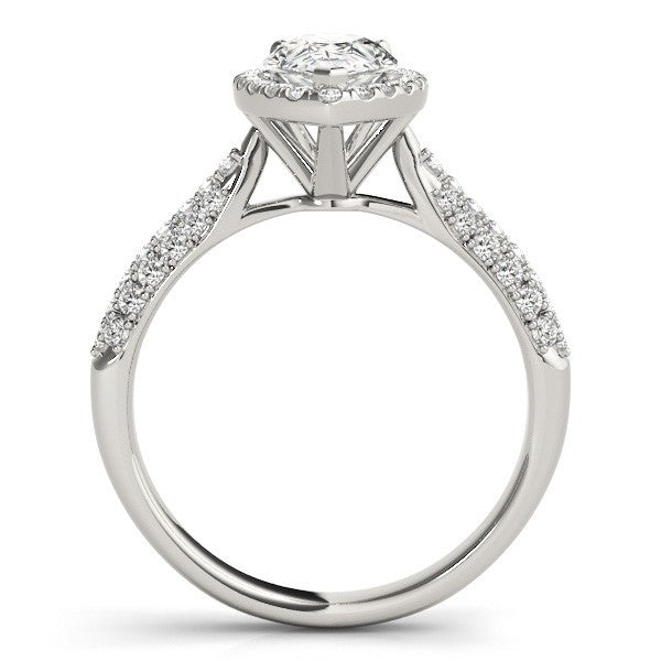 Lab Grown Pear Shape Diamond Halo Engagement Ring