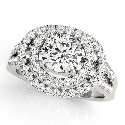 Lab Grown Round Diamond Halo Engagement Ring