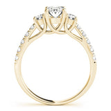 2.00CT Lab Grown Oval Diamond Trilogy Engagement Ring Platinum