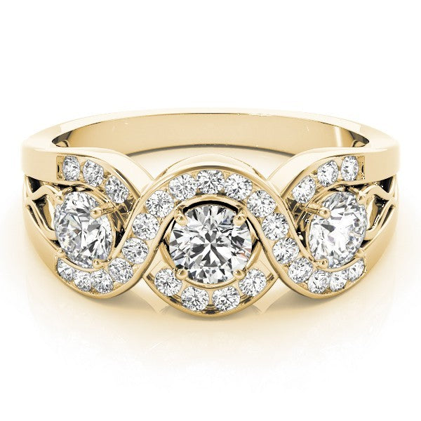 Lab Grown Round Diamond Infinity Trilogy Engagement Ring  2CT DE/VS Platinum