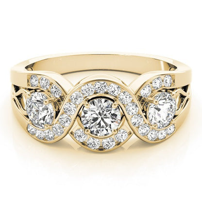 Lab Grown Round Diamond Infinity Trilogy Engagement Ring  2CT DE/VS Platinum