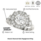 Lab-Grown Diamond Halo Engagement Ring in Platinum