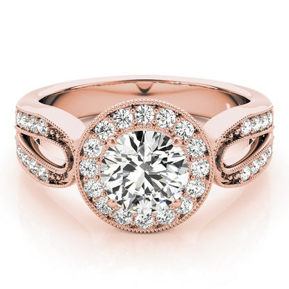 Lab Grown Round Diamond Halo Engagement Ring 