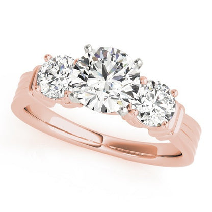 Round Cut Lab Grown Diamond Claw Set Trilogy Engagement Ring Platinum In DE/VS 2.00Ct