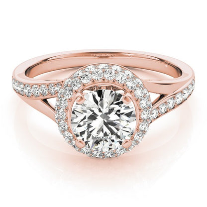 Lab Grown Round Diamond Halo Engagement Ring