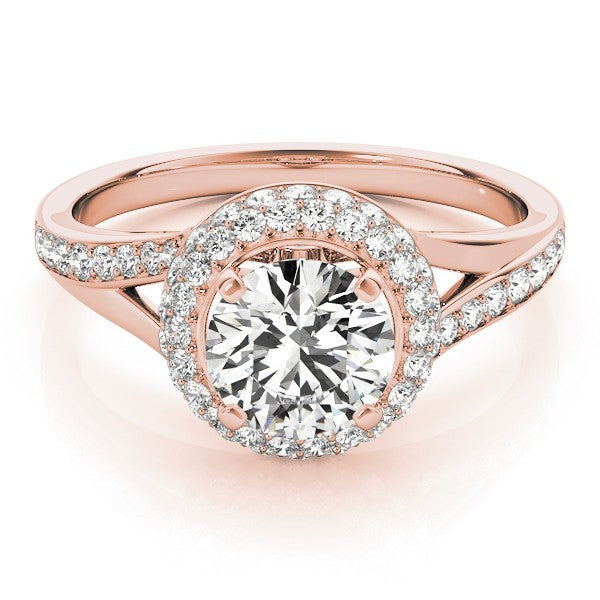 Lab Grown Round Diamond Halo Engagement Ring