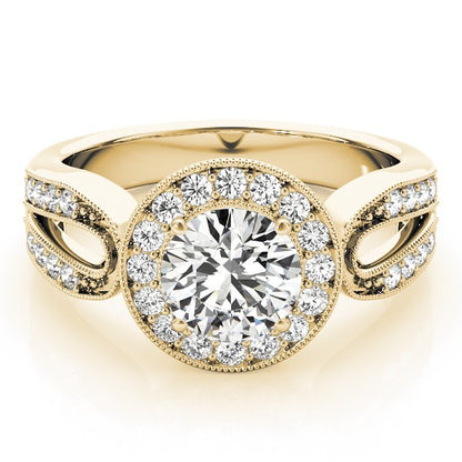 Lab Grown Round Diamond Halo Engagement Ring 