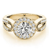 Lab Grown Round Diamond Halo Engagement Ring 