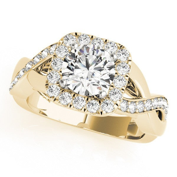 Lab Grown Round Diamond Halo Engagement Ring