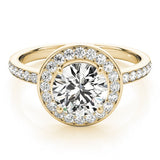 Lab Grown Round Diamond Halo Engagement Ring 