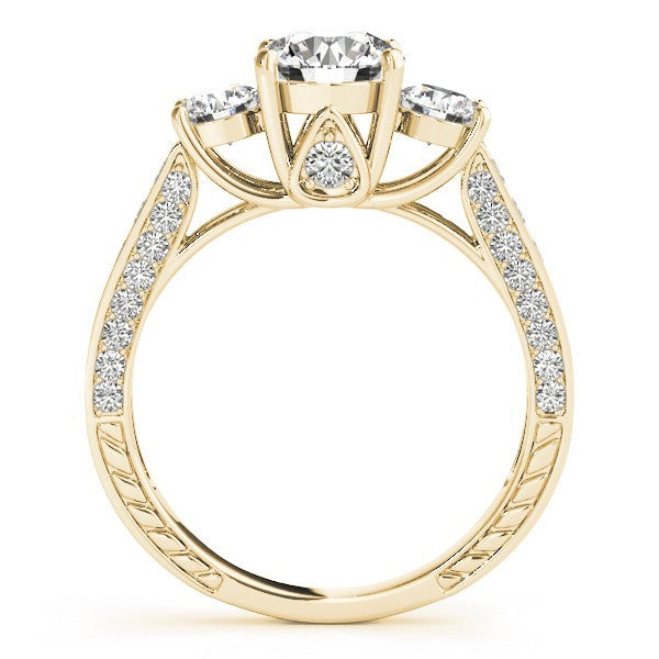2.00Ct Lab Grown Round Diamond Trilogy Engagement Ring Platinum