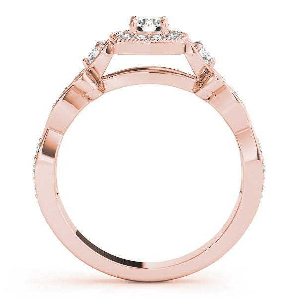 Lab Grown Round Diamond Halo Engagement Ring 