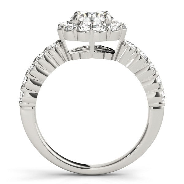 Lab Grown Round Diamond Halo Engagement Ring 