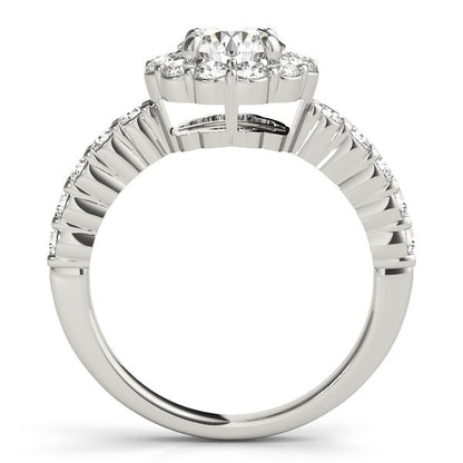 Lab Grown Round Diamond Halo Engagement Ring 