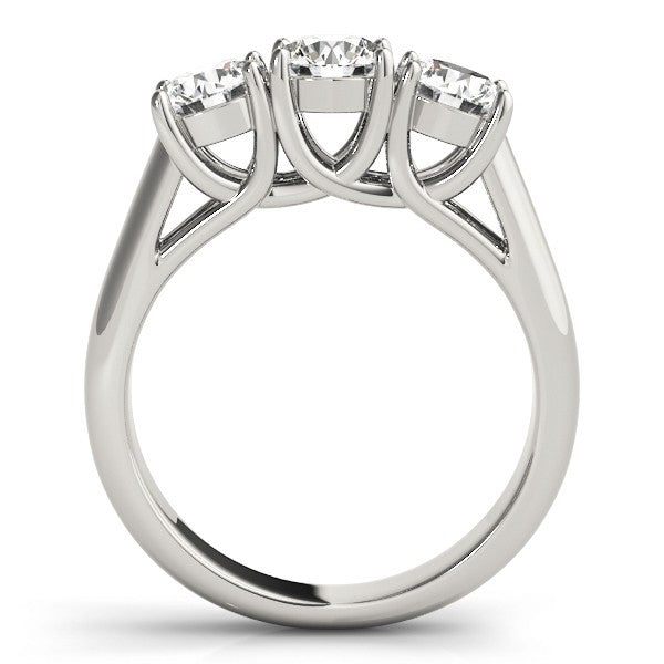 2.00Ct Claw Set Lab Grown Round Diamond 3 Stone Engagement Ring Platinum