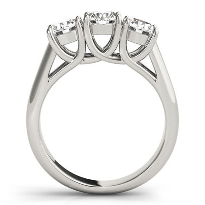 2.00Ct Claw Set Lab Grown Round Diamond 3 Stone Engagement Ring Platinum