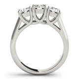 2.00Ct Claw Set Lab Grown Round Diamond 3 Stone Engagement Ring Platinum