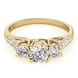 Lab Grown Round Cut Diamond 3-Stone Engagement Ring In DE/VS 0.50Ct To 2.00Ct