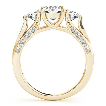 2.00Ct Lab Grown Round Diamond Trilogy Engagement Ring Platinum