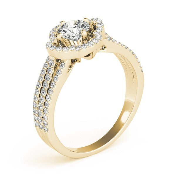 Lab Grown Round Diamond Halo Engagement Ring 