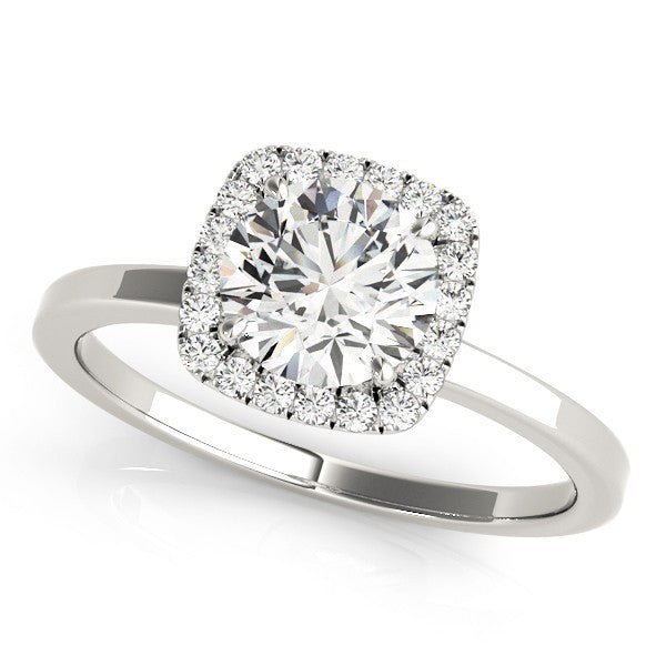 Lab Grown Round Diamond Halo Engagement Ring 