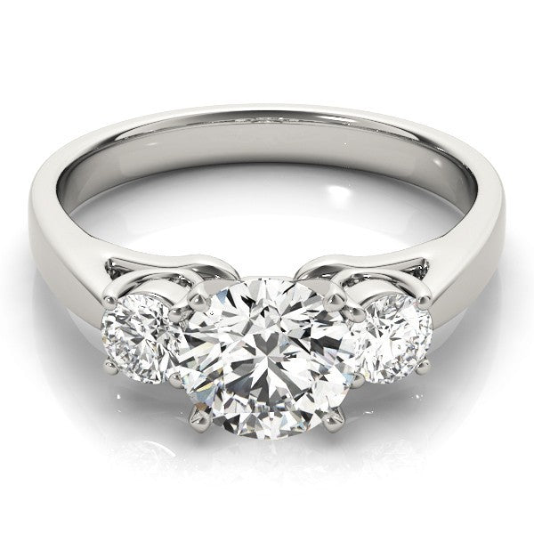 Classic Round Diamond 3 Stone Engagement Ring Platinum Lab Grown