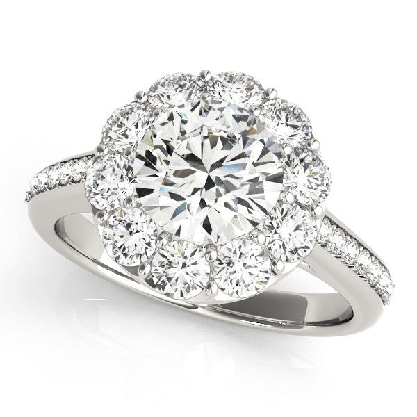 Lab Grown Round Diamond Halo Engagement Ring