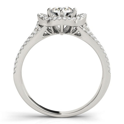 Lab Grown Round Diamond Halo Engagement Ring 