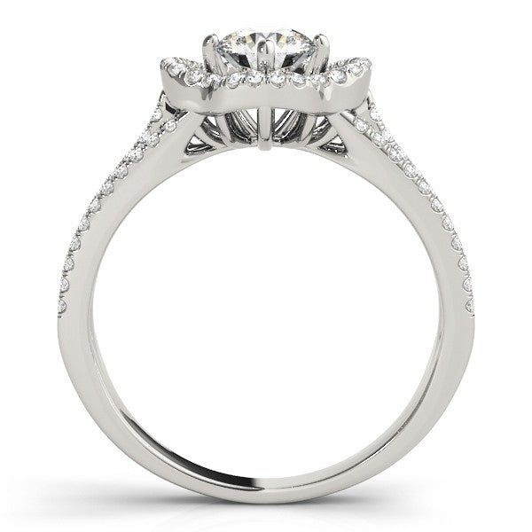 Lab Grown Round Diamond Halo Engagement Ring 