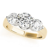 Lab Grown Round Diamond Trilogy Engagement Ring Platinum