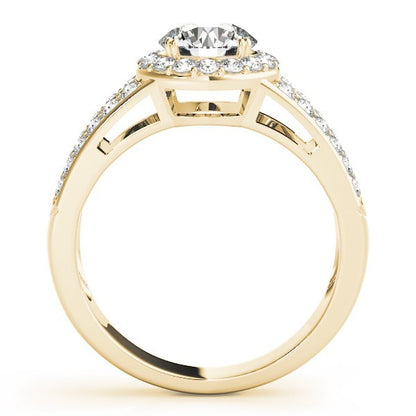 2.00Ct DE/VS Lab Grown Round Diamond Halo Engagement Ring 18K White Gold