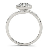 Lab Grown Round Diamond Halo Engagement Ring