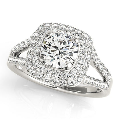 Lab Grown Round Diamond Halo Engagement Ring