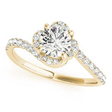 Lab Grown Round Diamond Halo Engagement Ring