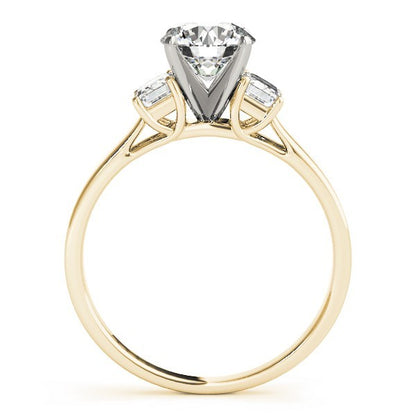 Platinum Lab Grown Round Cut Diamond Trilogy Engagement Ring In 2.00ct DE/VS