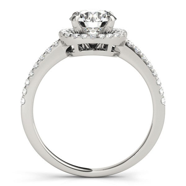 Lab Grown Round Diamond Halo Engagement Ring