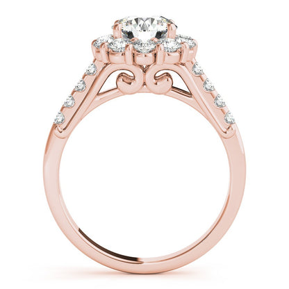 Lab Grown Round Diamond Halo Engagement Ring 