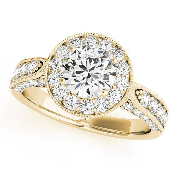 Lab Grown Round Diamond Halo Engagement Ring