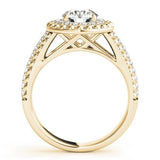 Lab Grown Round Diamond Halo Engagement Ring 