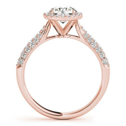 Lab Grown Round Diamond Halo Engagement Ring 