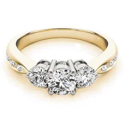 0.50Ct To 2.00Ct DE/VS Lab Grown Round Diamond 3 Stone Engagement Ring Platinum