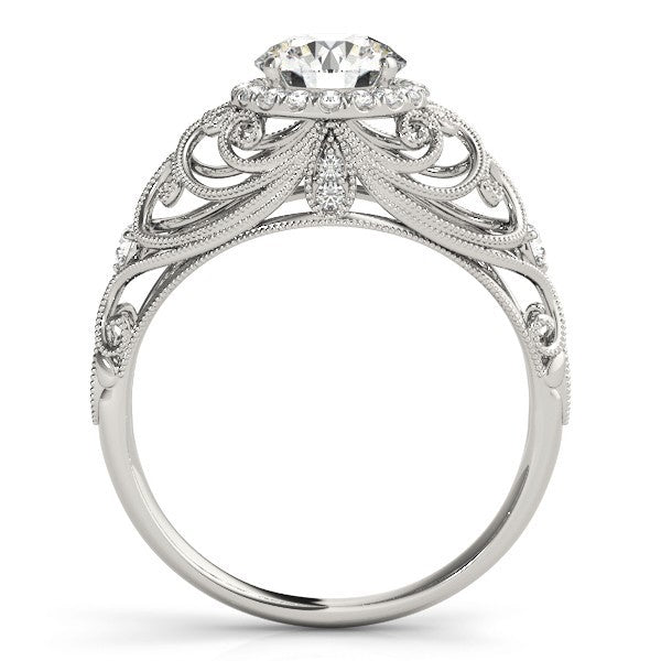 Lab Grown Round Diamond Halo Engagement Ring