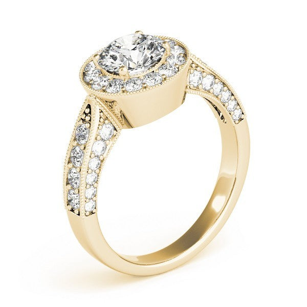 Lab Grown Round Diamond Halo Engagement Ring