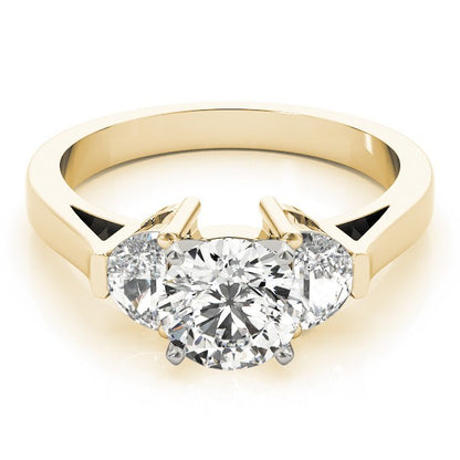 Lab-Grown Round Cut Diamond Trilogy Engagement Ring