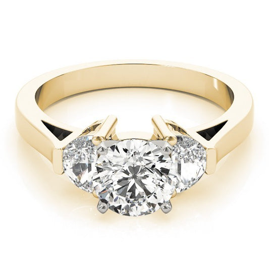 Lab-Grown Round Cut Diamond Trilogy Engagement Ring
