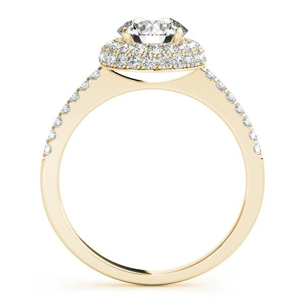 Lab Grown Round Cut Diamond Halo Engagement Ring Platinum