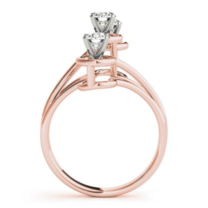 Lab Grown Round Diamond Trilogy Engagement Ring Platinum